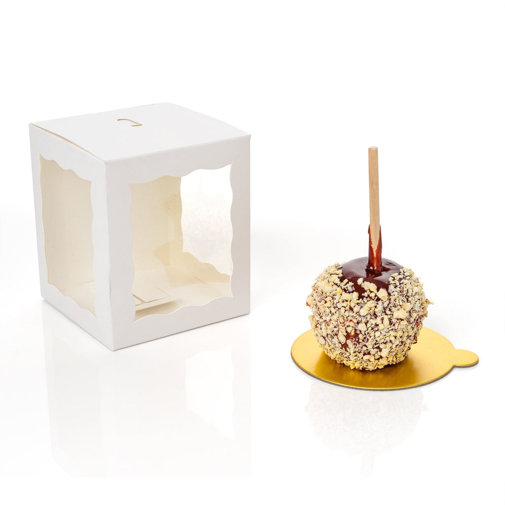 Candy Apple Box 4" - Set of 25 - White