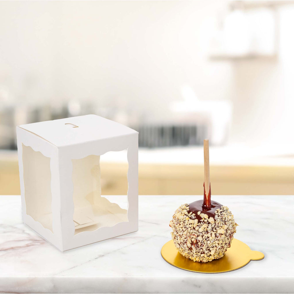 Candy Apple Box 4" - Set of 25 - White