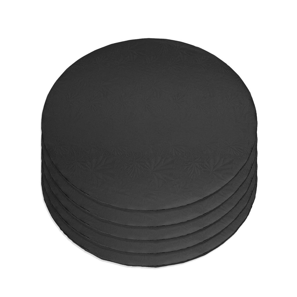 Filigree Round Cake Board 6" - Set of 5 Black