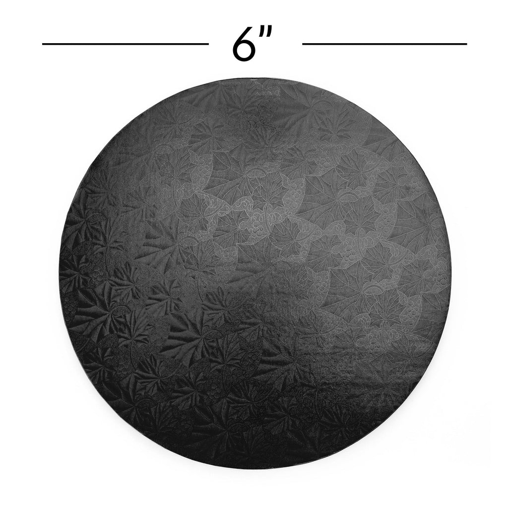 Filigree Round Cake Board 6" - Set of 5 Black