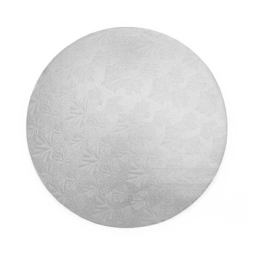 Filigree Round Cake Board 8" - Set of 5 Silver