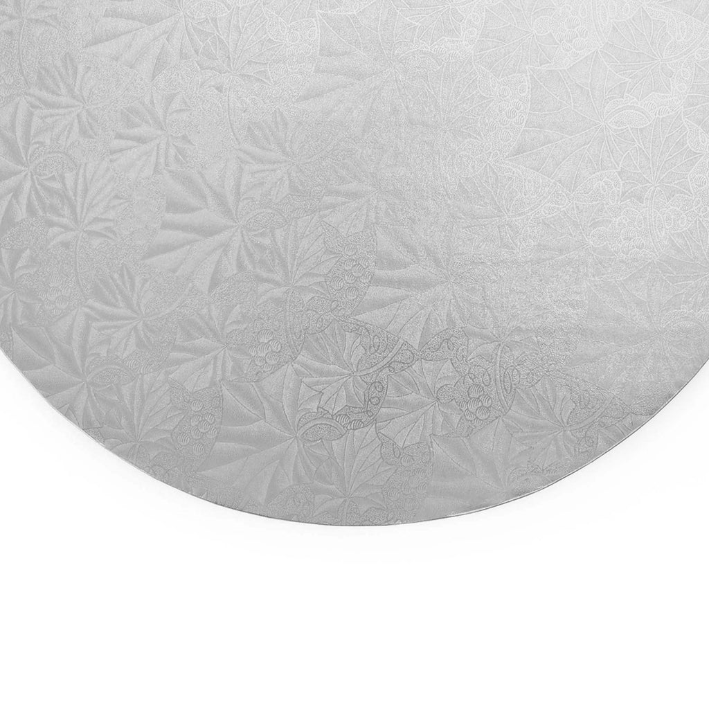 Filigree Round Cake Board 8" - Set of 5 Silver