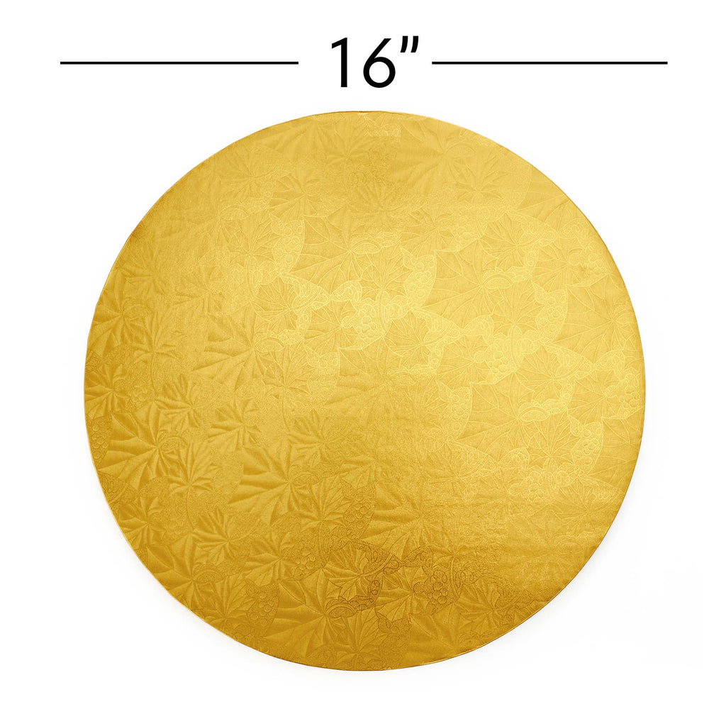 Filigree Round Cake Board 16" - Gold set of 5