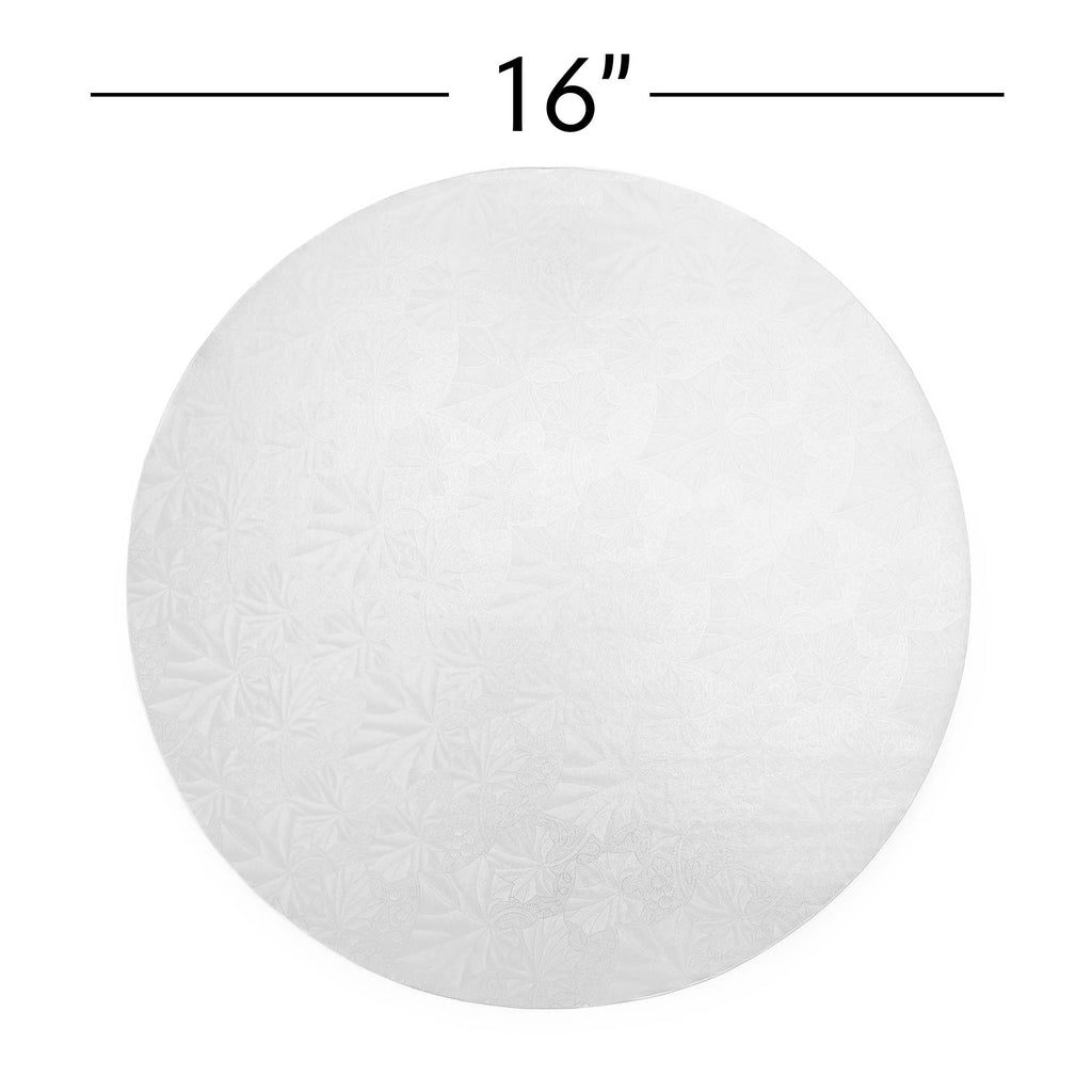 Filigree Round Cake Board 16" - White set of 5