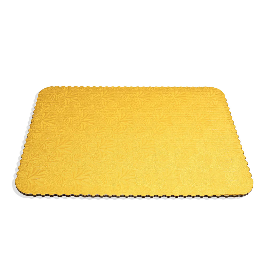 Filigree Scalloped Cake Board Quarter Sheet - Gold set of 3