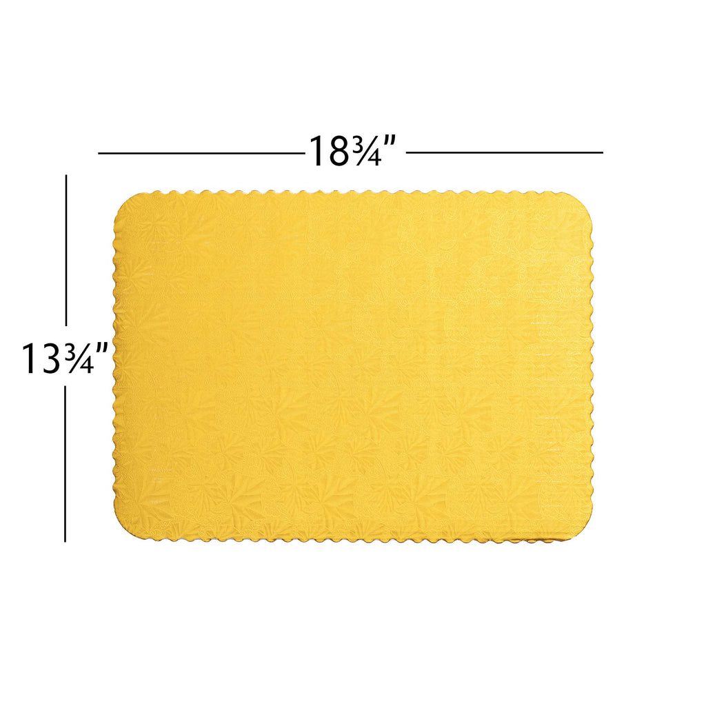 Filigree Scalloped Cake Board Half Sheet - Gold set of 6