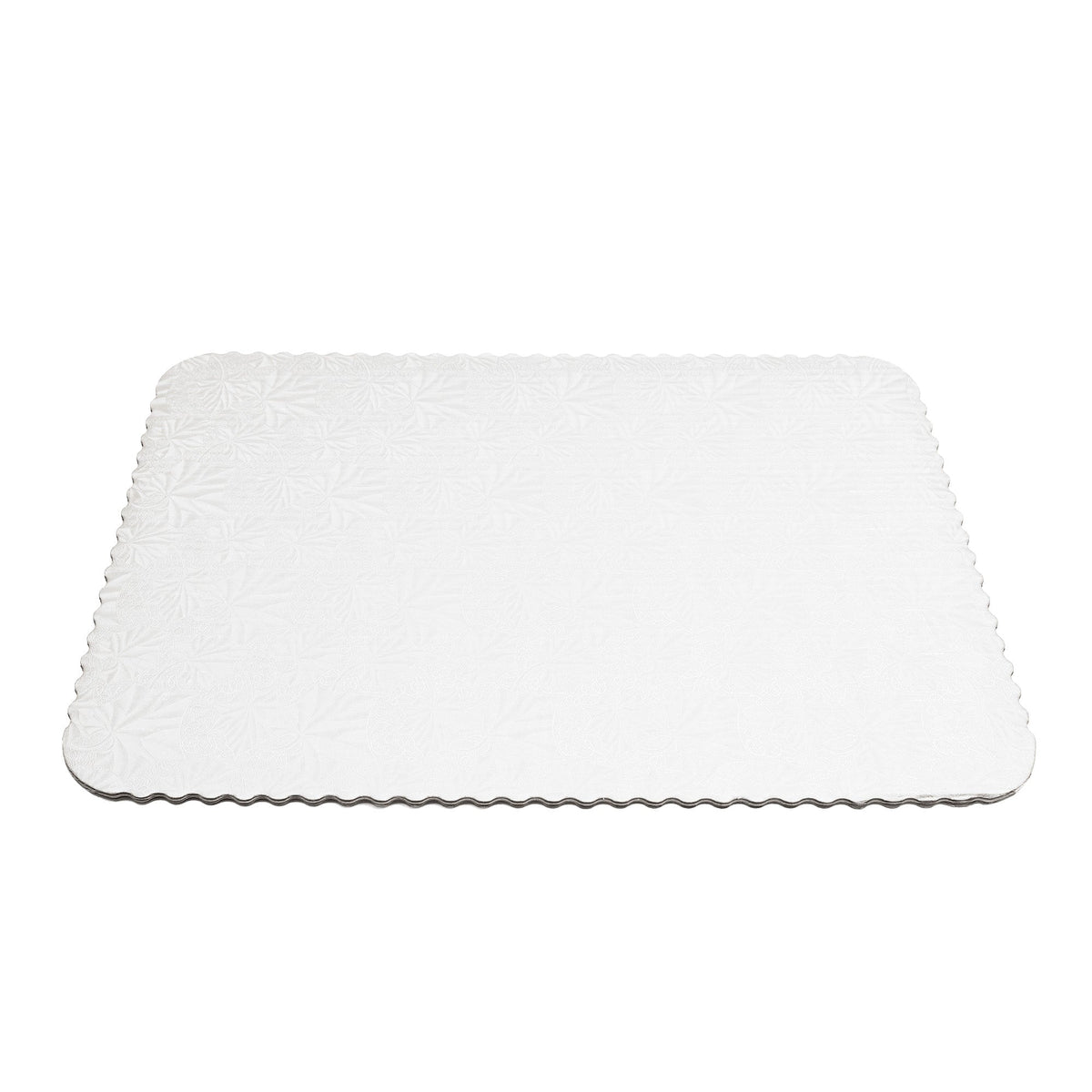 Filigree Scalloped Cake Board Half Sheet - White set of 6