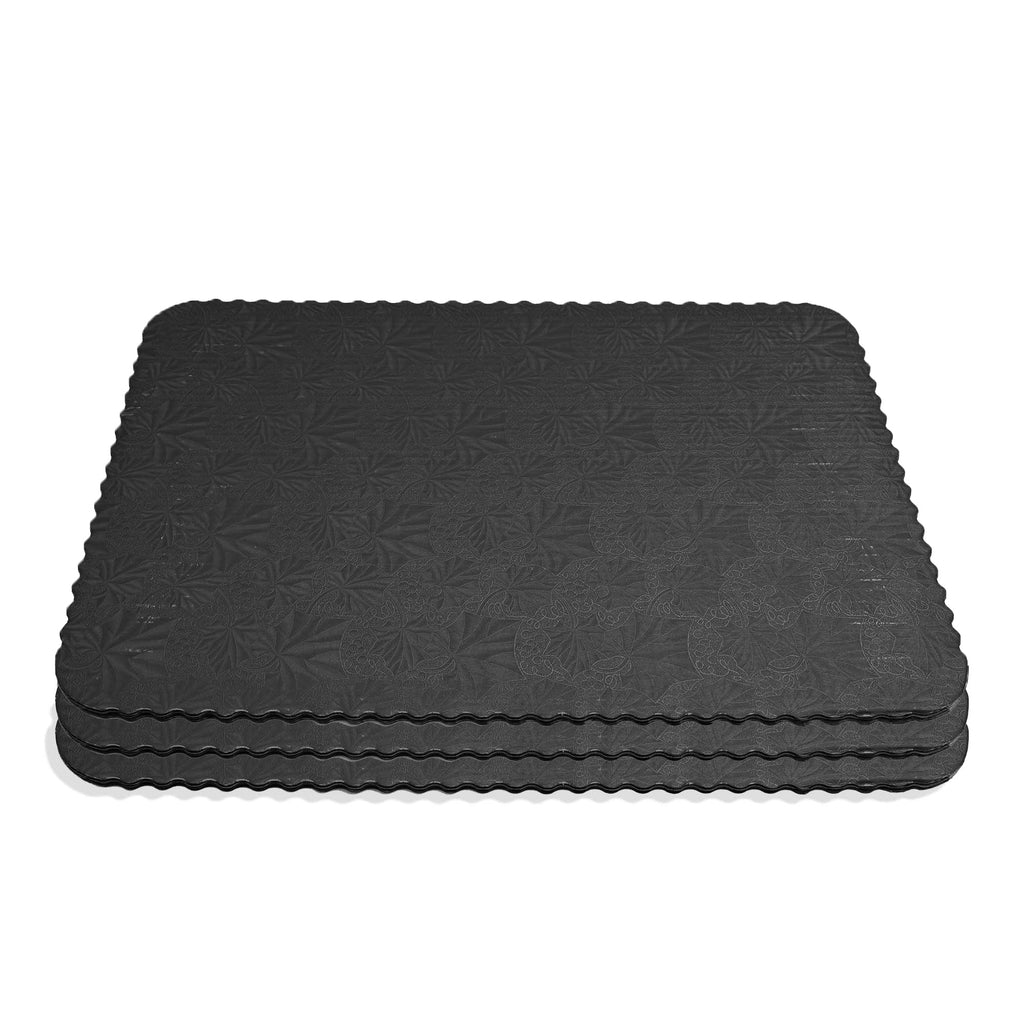 Filigree Scalloped Cake Board Full Sheet - Black set of 3