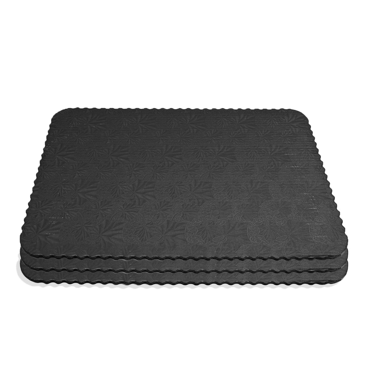 Filigree Scalloped Cake Board Full Sheet - Black set of 3
