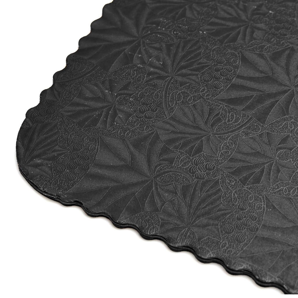 Filigree Scalloped Cake Board Full Sheet - Black set of 3