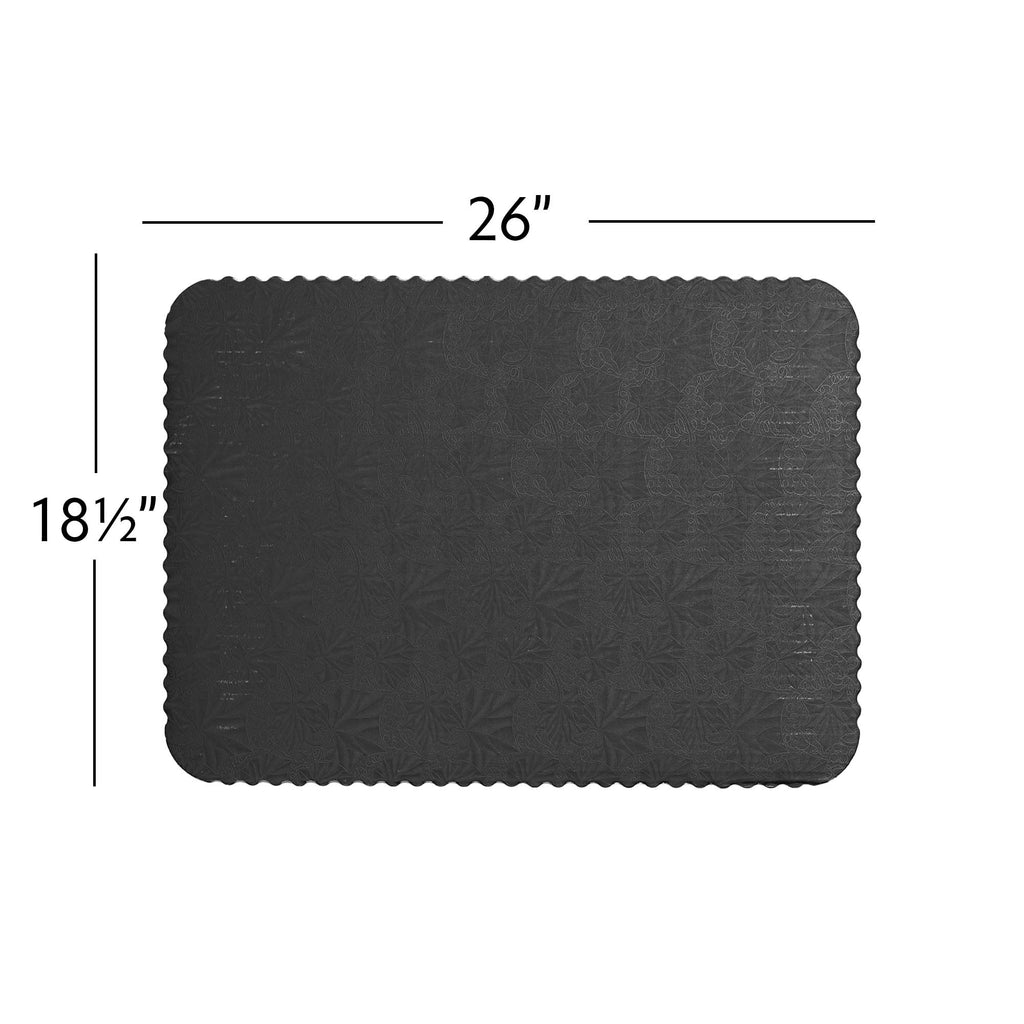 Filigree Scalloped Cake Board Full Sheet - Black set of 3