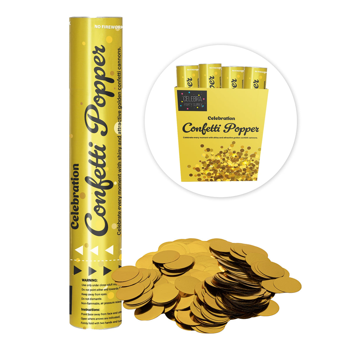 Celebration Confetti Poppers - Gold