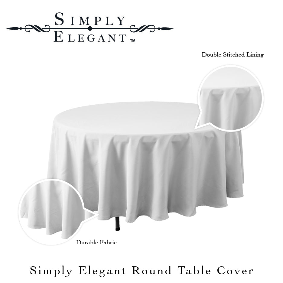 Round Polyester Table Cover - 120 Inch - Modern Blue