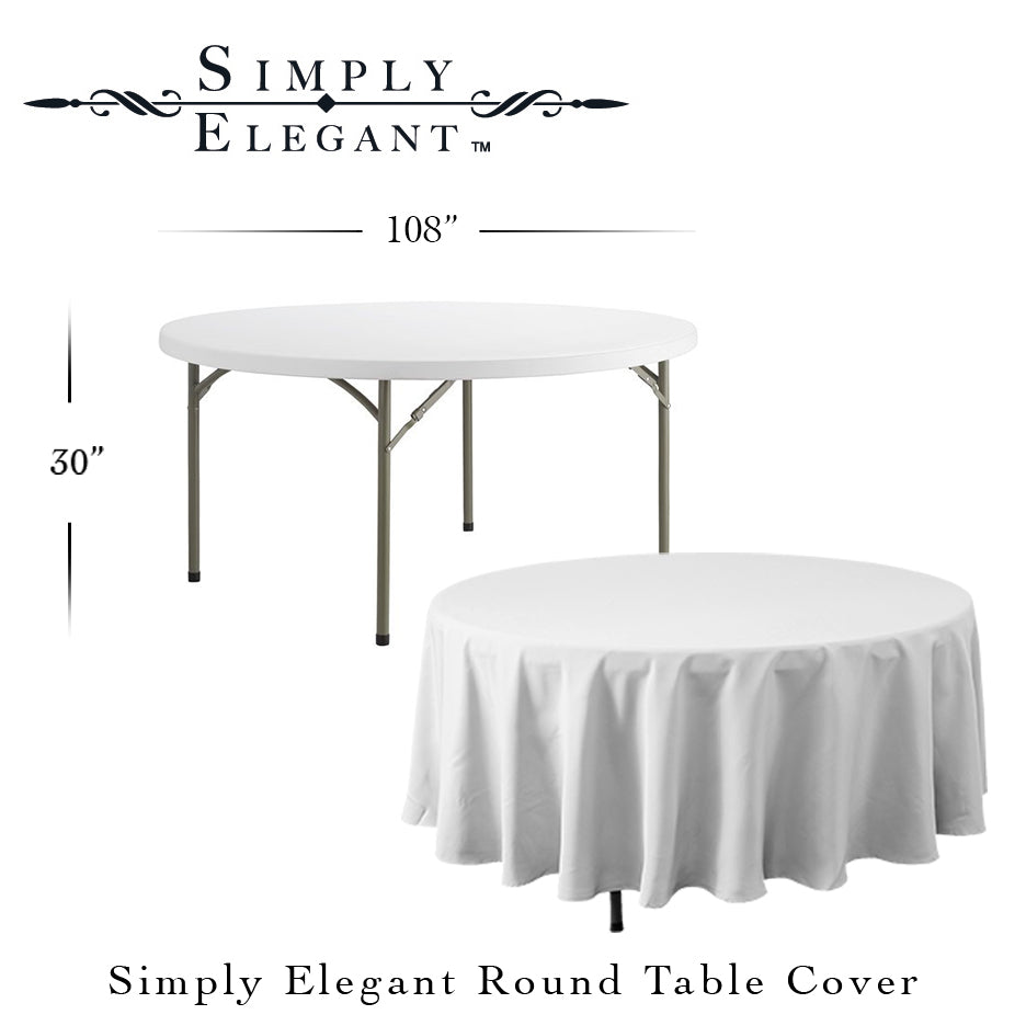 Round Polyester Table Cover - 108 Inch - Aqua