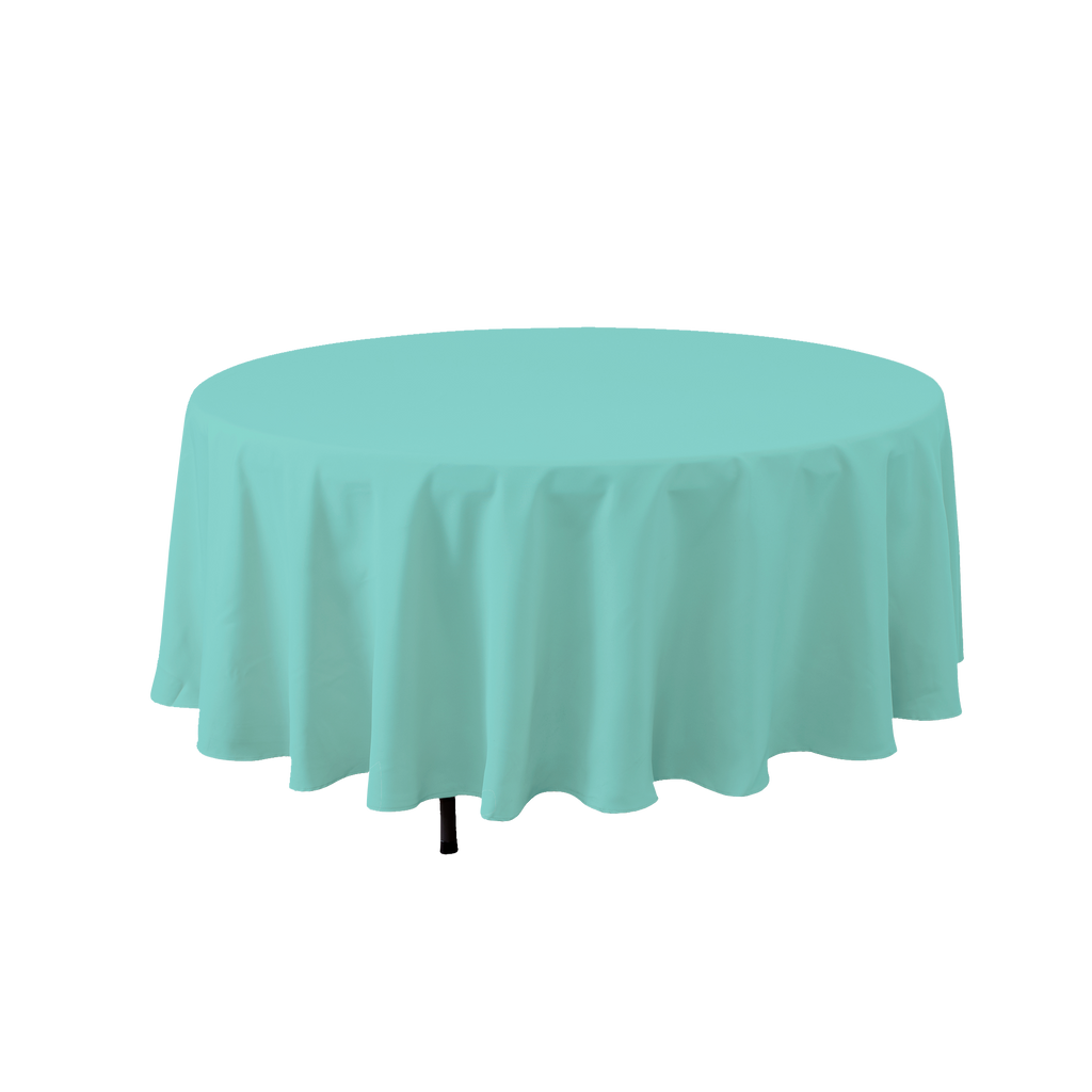 Round Polyester Table Cover - 108 Inch - Aqua