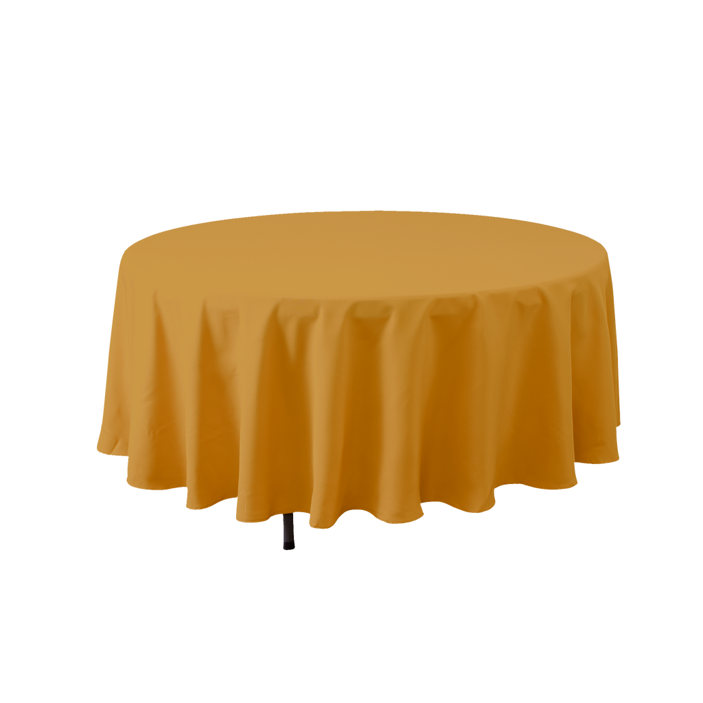 Round Polyester Table Cover - 108 Inch - Gold