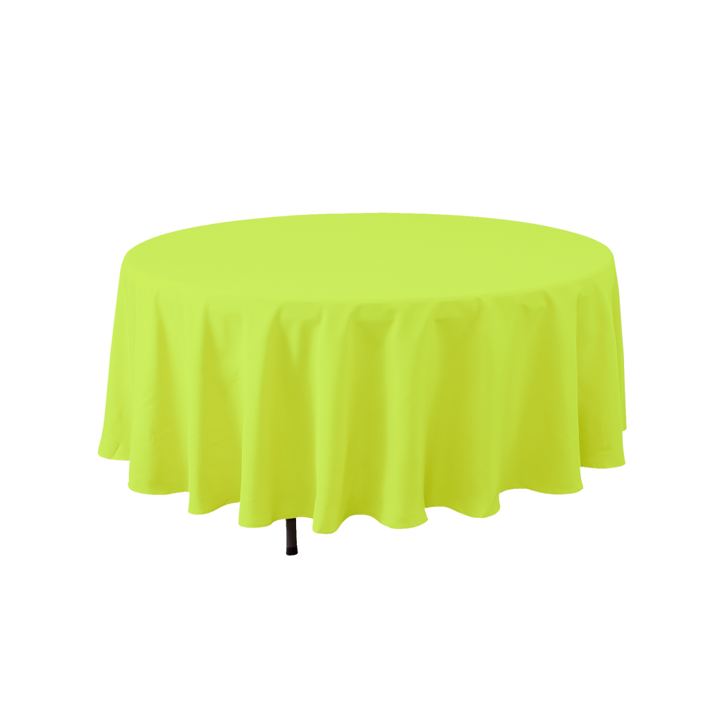 Round Polyester Table Cover - 108 Inch - Lime Green