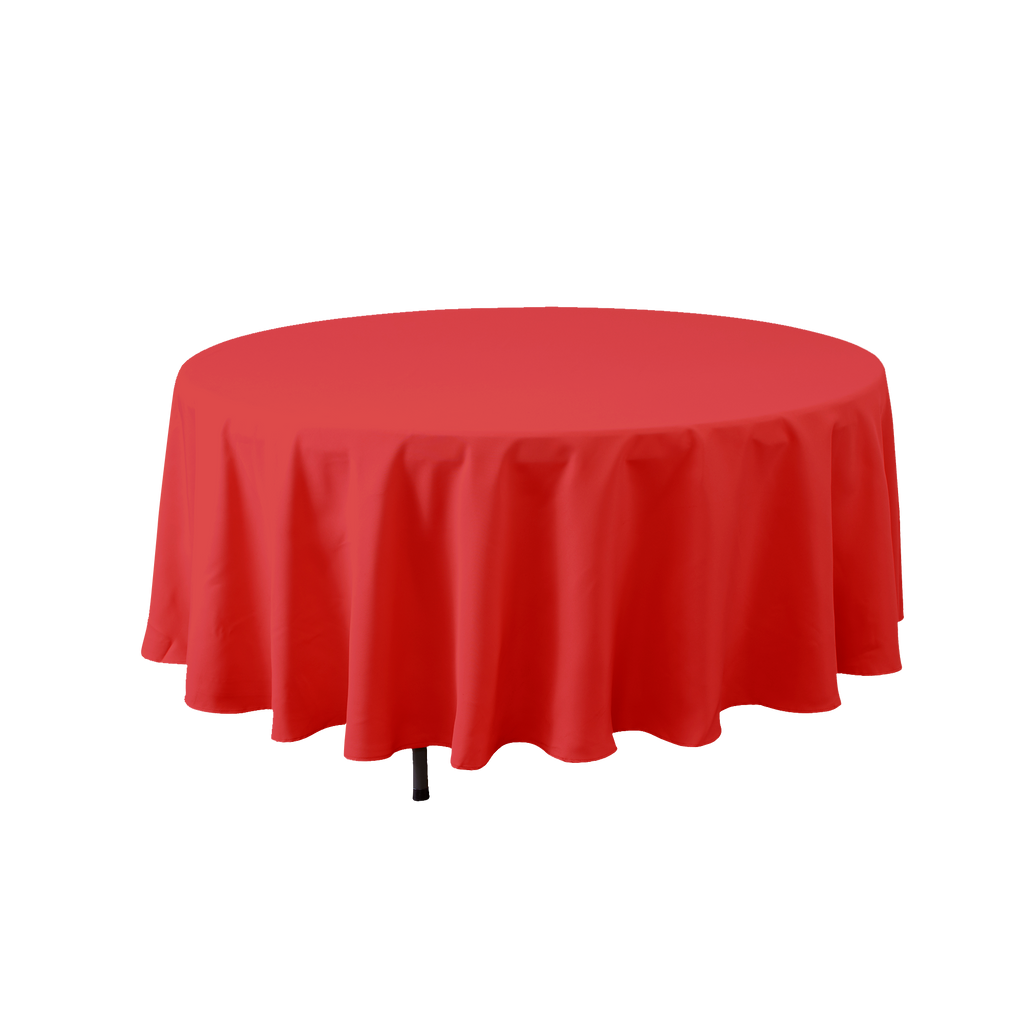Round Polyester Table Cover - 108 Inch - Red