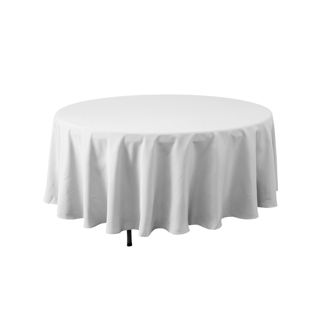 Round Polyester Table Cover - 108 Inch - White