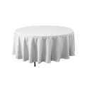 Round Polyester Table Cover - 108 Inch - White
