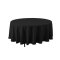 Round Polyester Table Cover - 120 Inch - Black