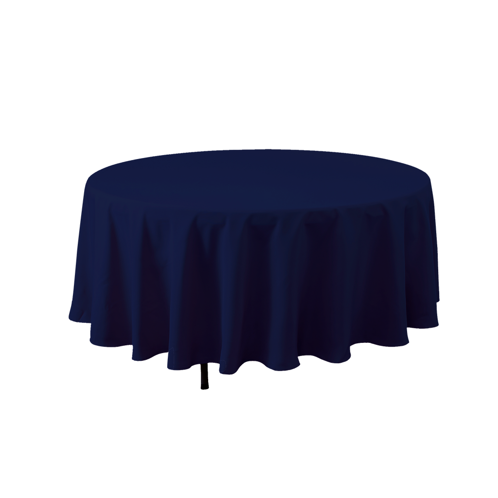 Round Polyester Table Cover - 120 Inch - Navy Blue