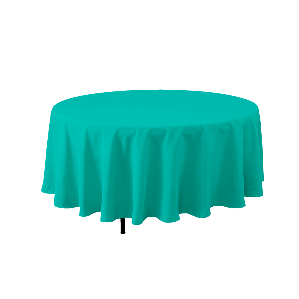 Round Polyester Table Cover - 120 Inch - Turquoise