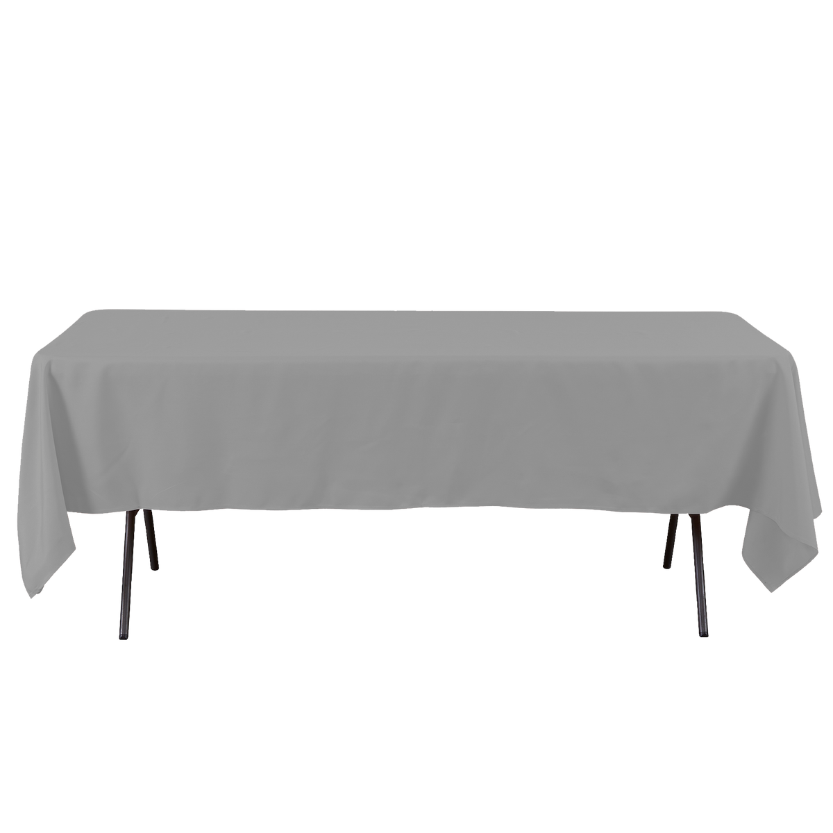 Rectangle Polyester Table Cover - 60 x 102 Inches - Silver