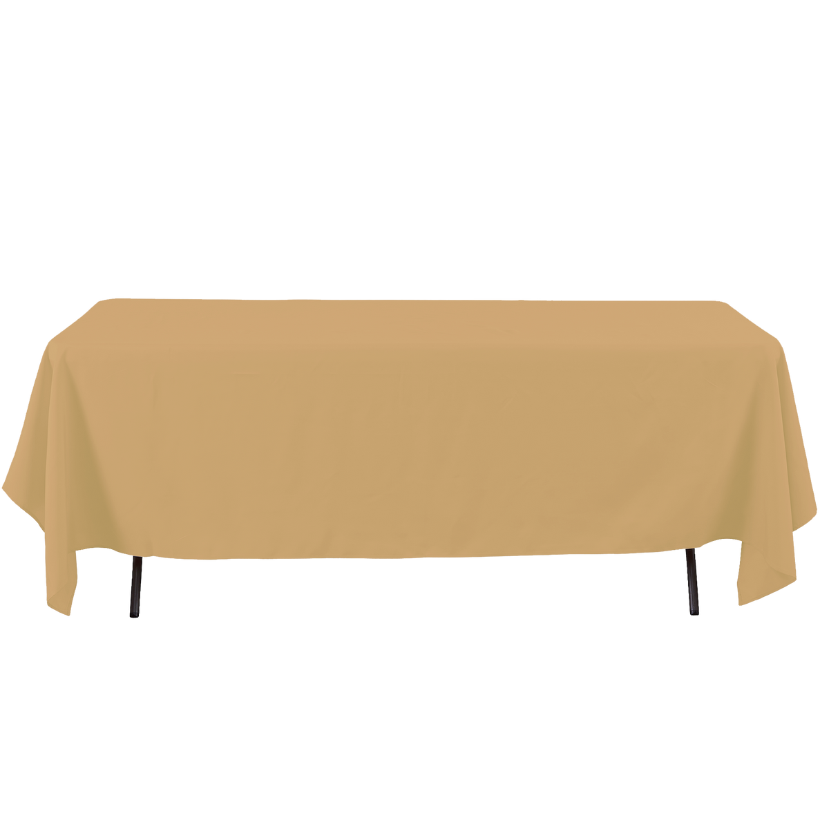 Rectangle Polyester Table Cover - 60 x 126 Inches - Champagne