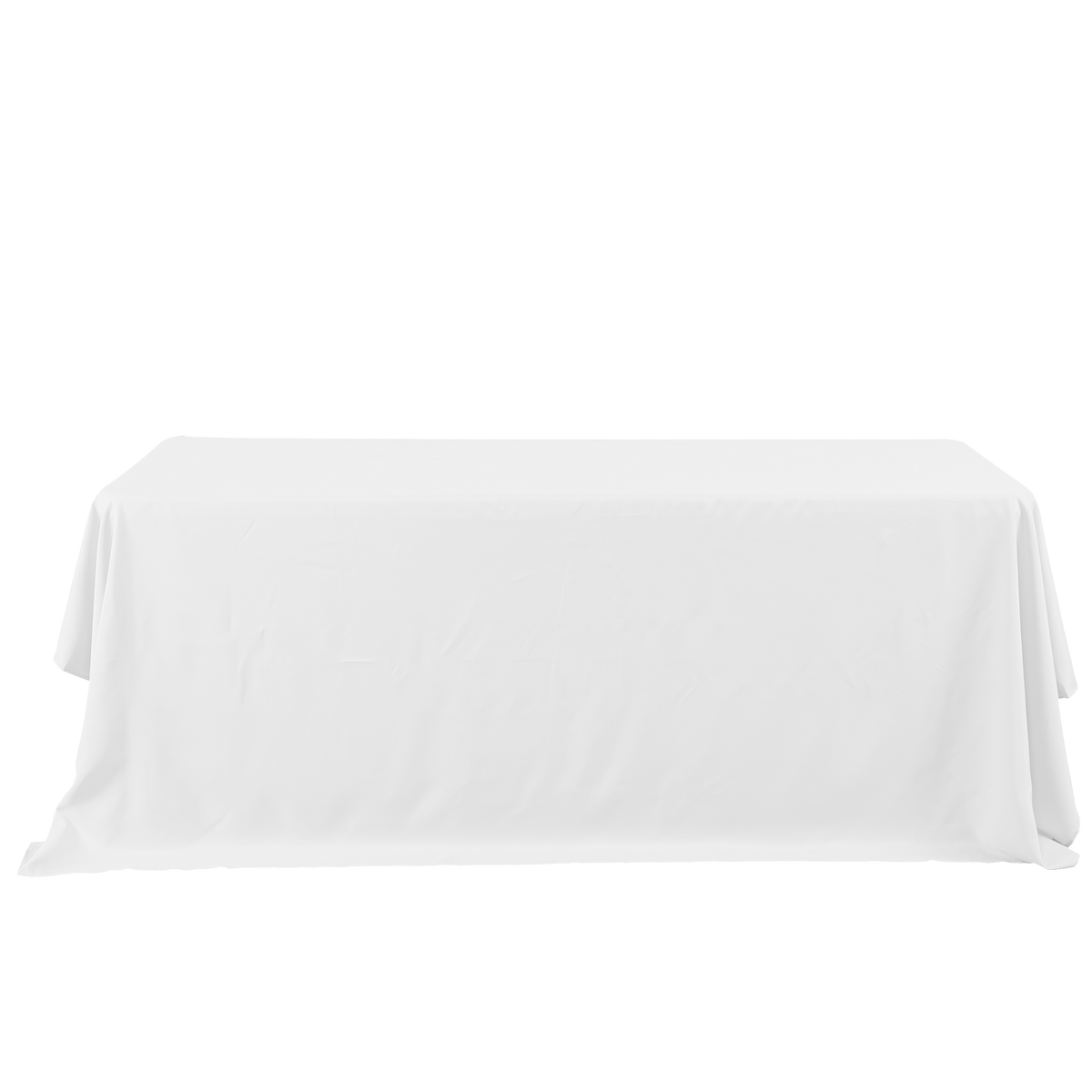 Rectangle Polyester Table Cover - 132 Inches - White