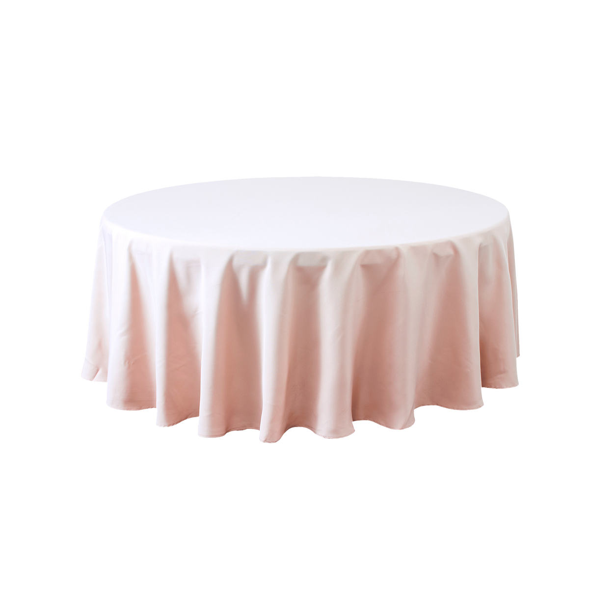 Round Polyester Table Cover 132" - Blush