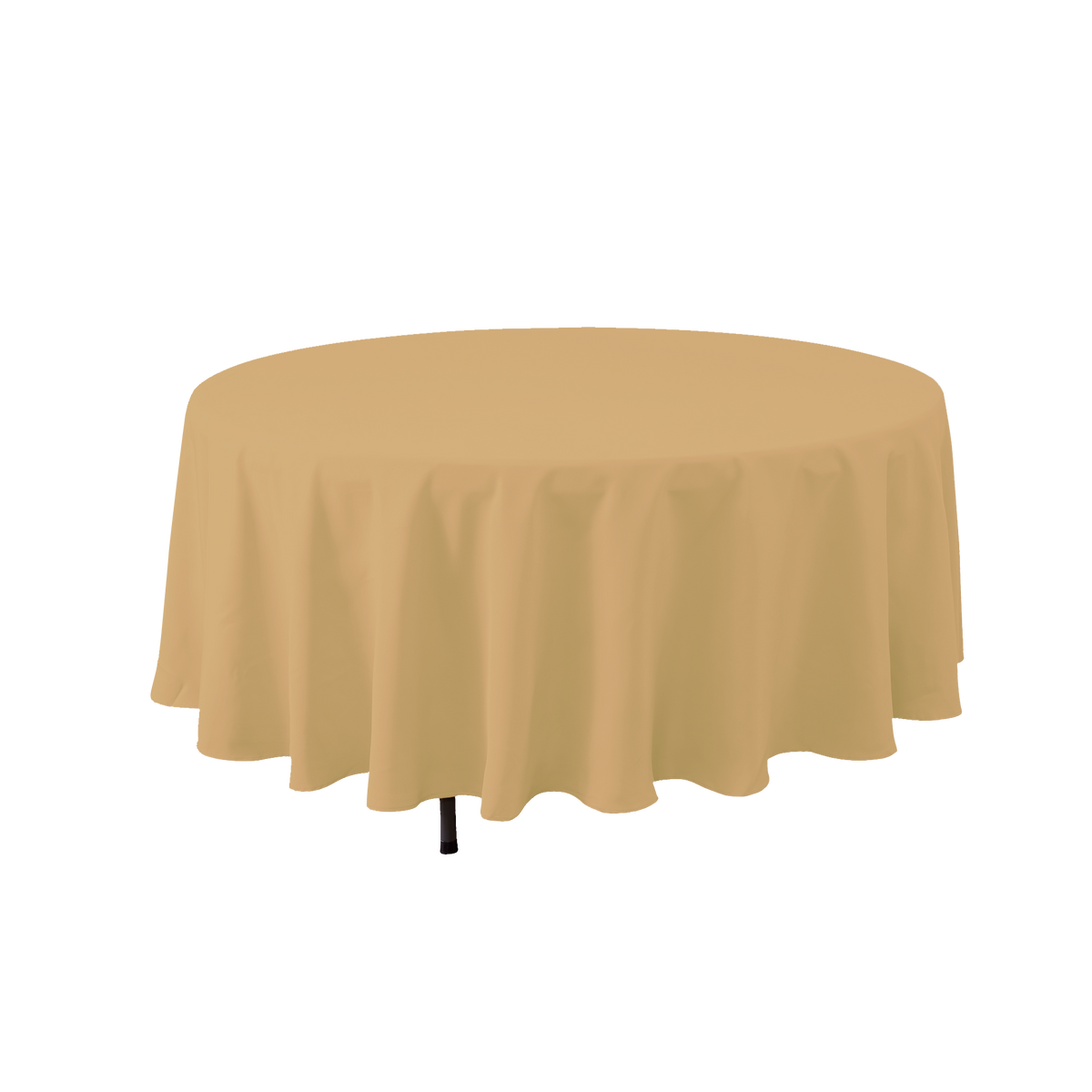 Round Polyester Table Cover 132" - Champagne