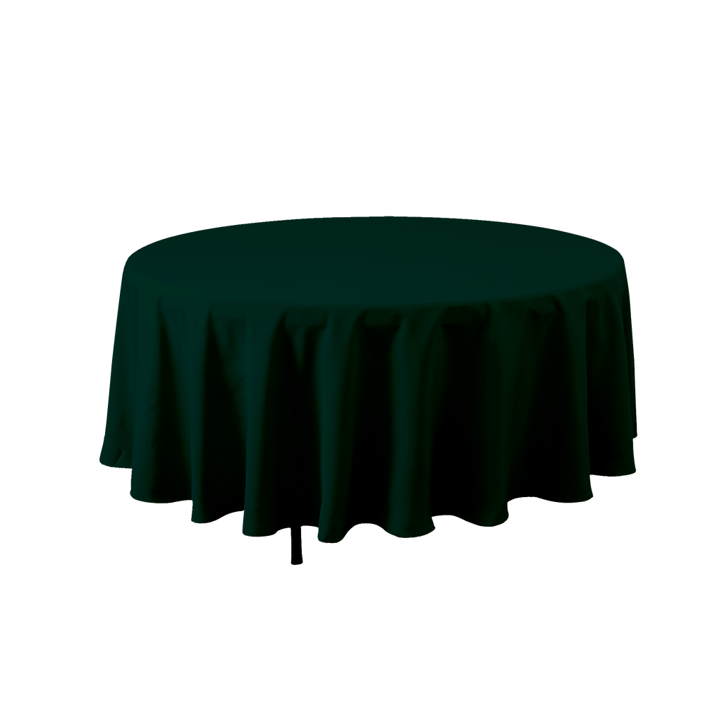 Round Polyester Table Cover 132" - Forest Green