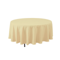Round Polyester Table Cover 132" - Ivory