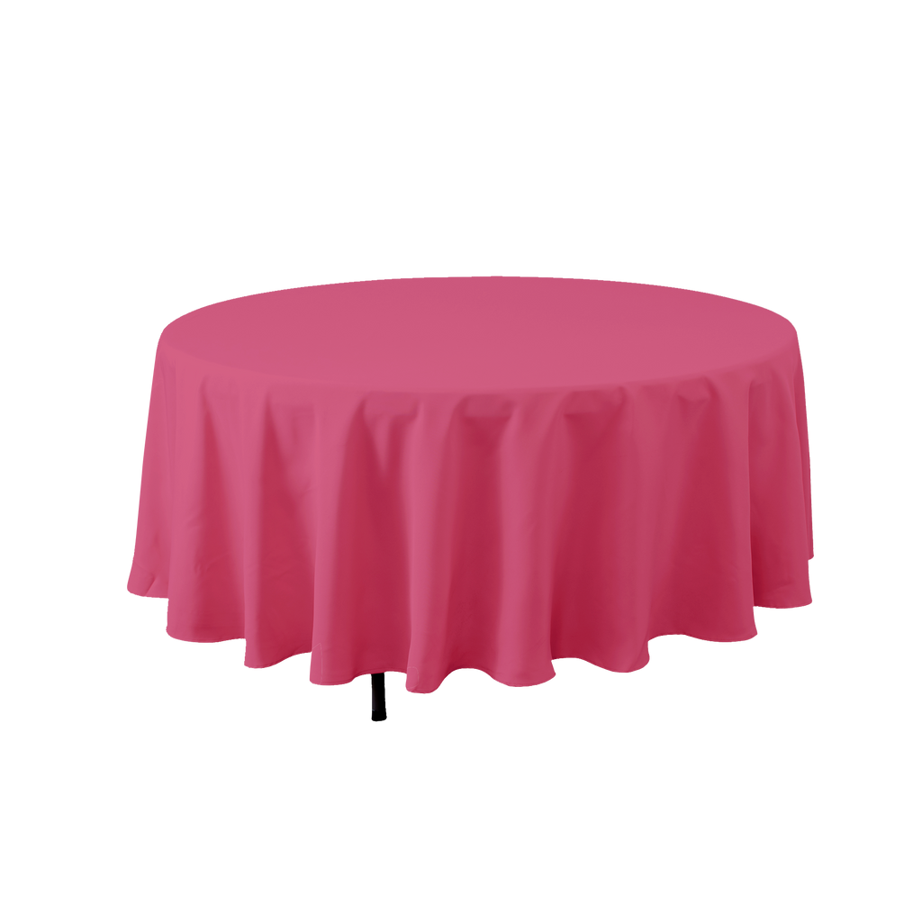 Round Polyester Table Cover 132" - Magenta