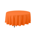 Round Polyester Table Cover 132" - Orange