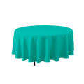 Round Polyester Table Cover 132" - Turquoise