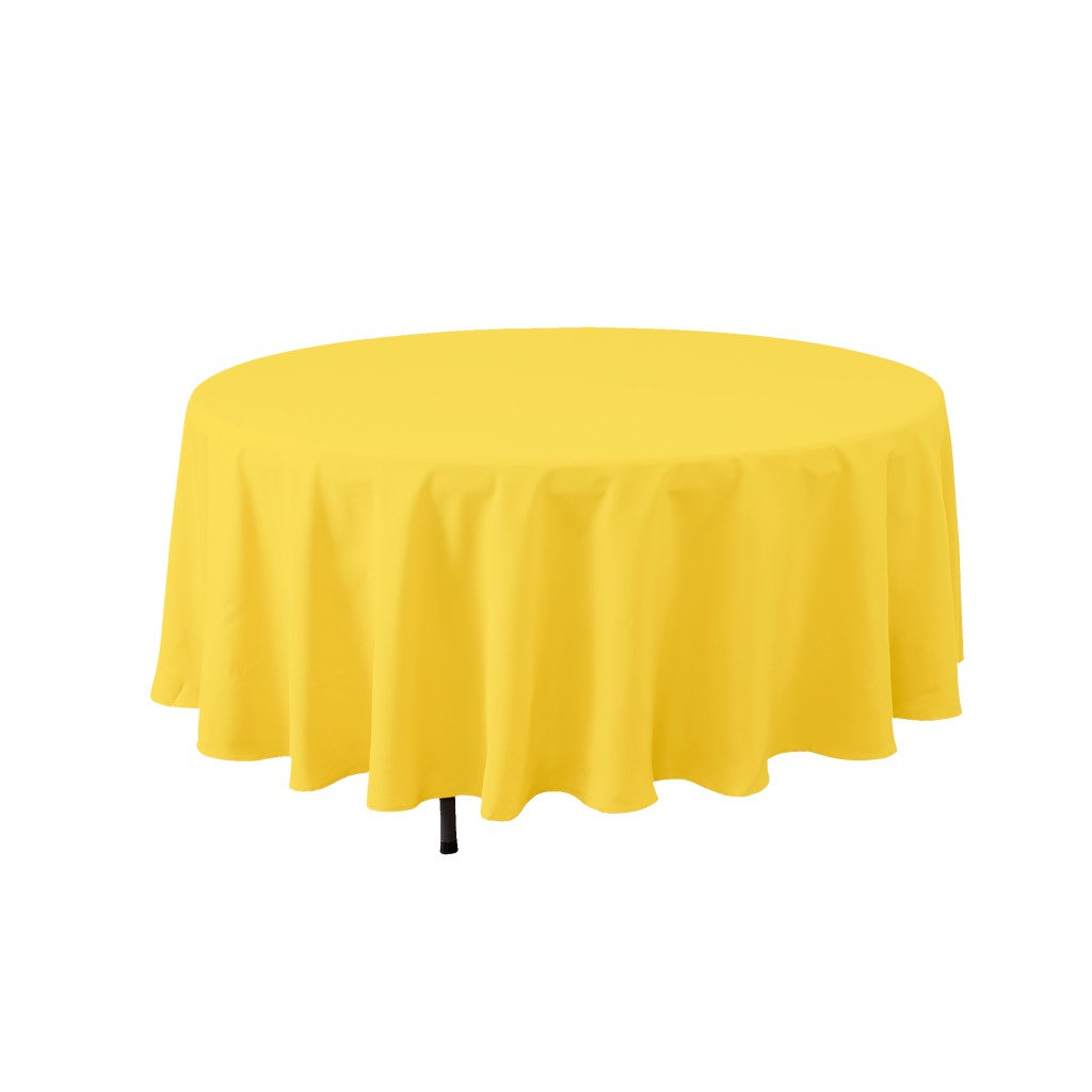 Round Polyester Table Cover 132" - Yellow