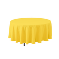 Round Polyester Table Cover 132" - Yellow