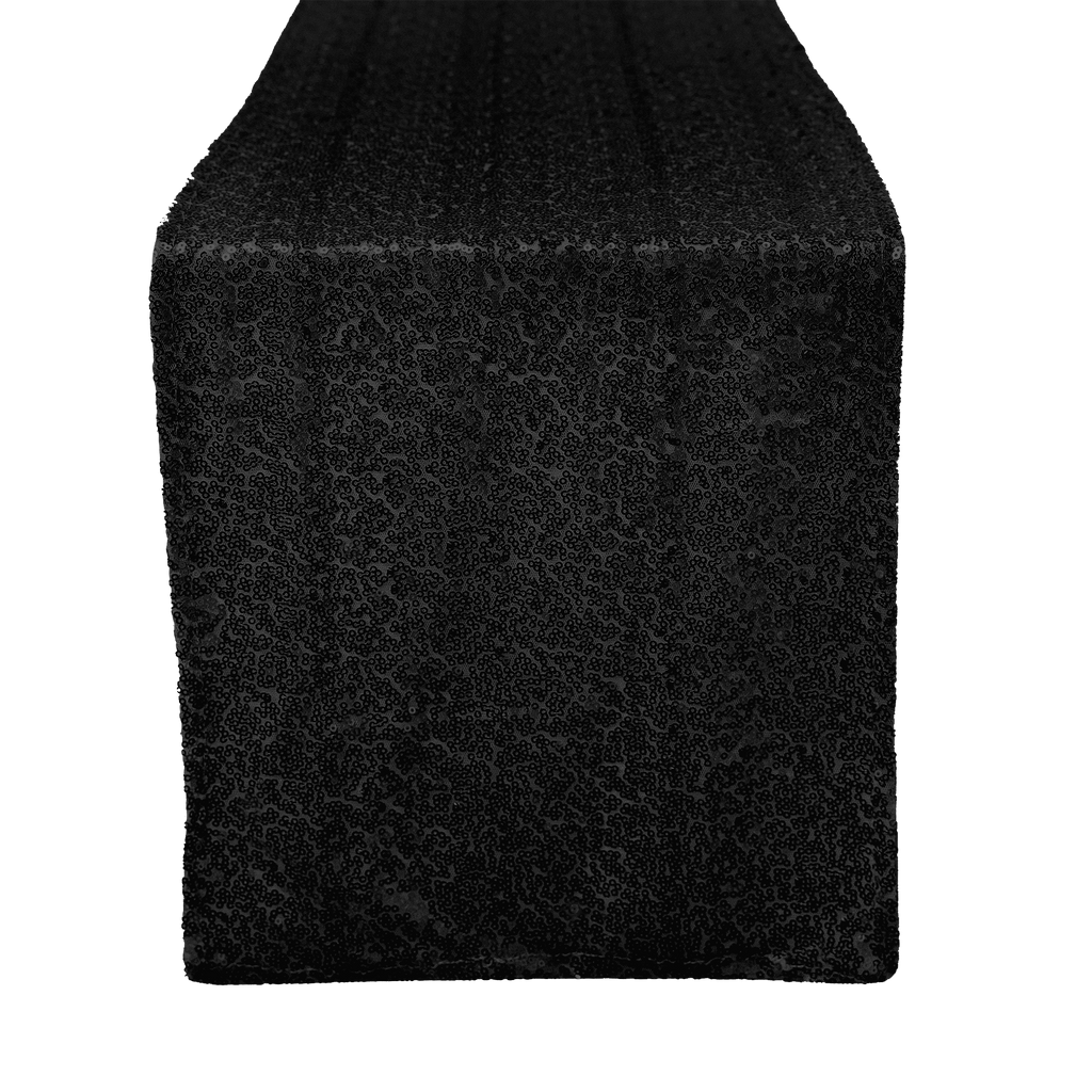 Sequin Table Runner - 108 inches - Black