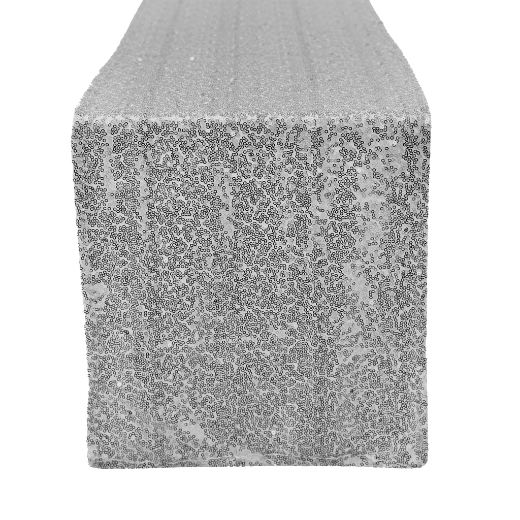 Sequin Table Runner - 108 inches - Silver