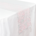 Sequin Table Runner - 108 inches - White Iridescent