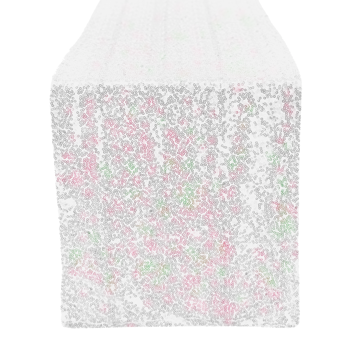Sequin Table Runner - 108 inches - White Iridescent