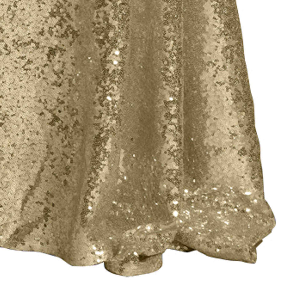 Sequin Table Cover - 156 Inches Long - Champagne