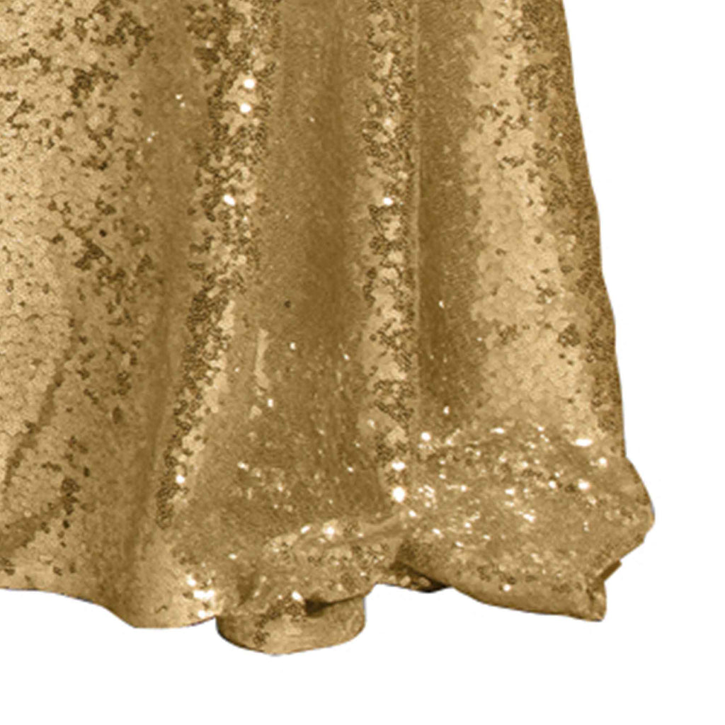 Sequin Table Cover - 156 Inches Long - Gold