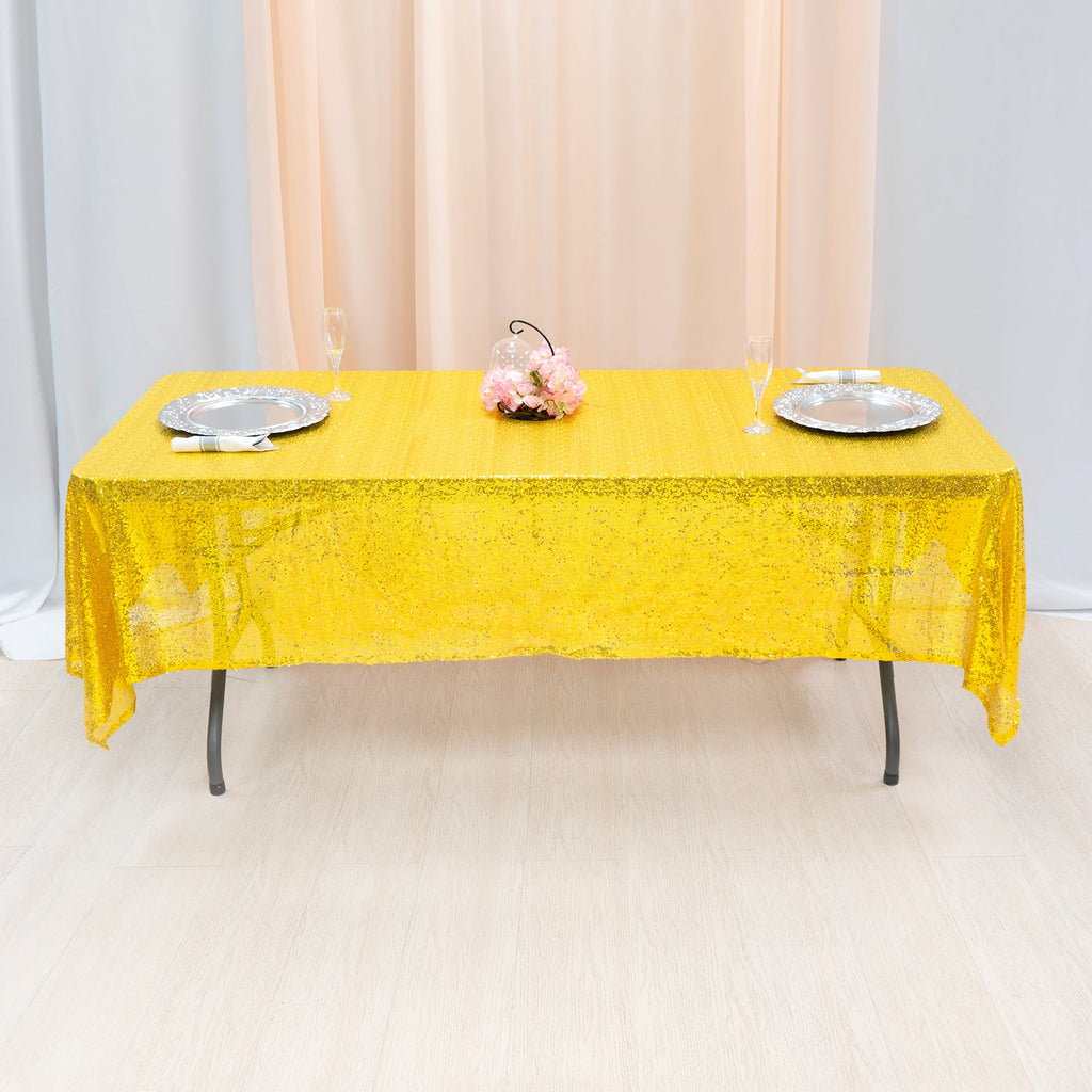 Sequin Table Cover 60" x 102" - Gold