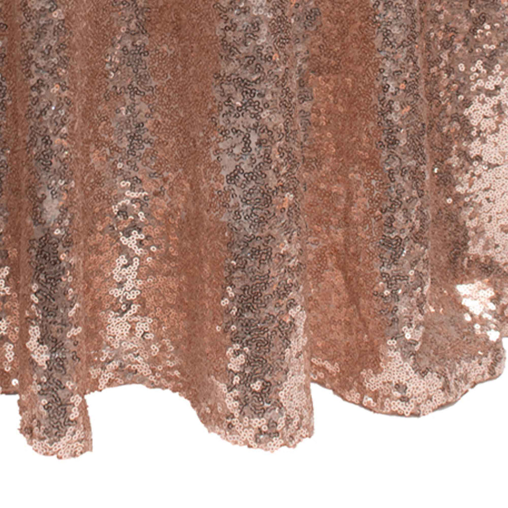 Round Sequin Table Cover - 120 Inches - Blush