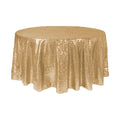 Round Sequin Table Cover - 108 Inches - Champagne