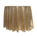 Round Sequin Table Cover - 120 Inches - Champagne