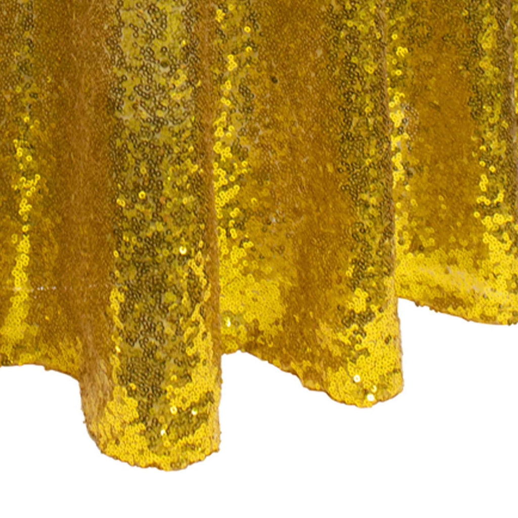 Round Sequin Table Cover - 120 Inches - Gold